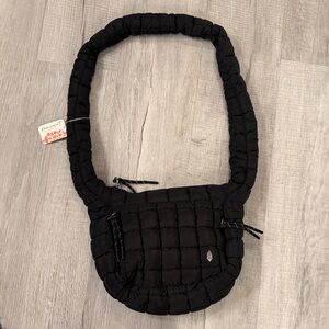 Free People Black Quilted Crossbody Bag